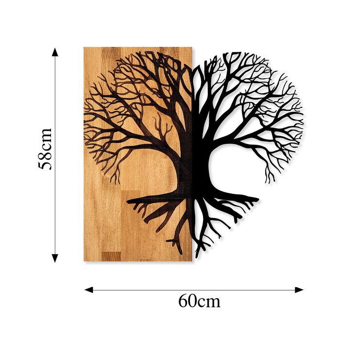 Wallity Love Tree Escultura de Pared en Nogal y Negro